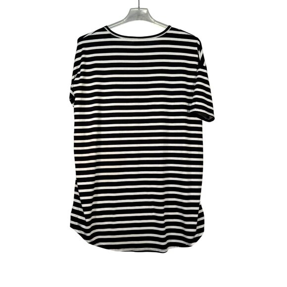 LuLaRoe Irma Womens Size Large Black & White Striped High-Low Top - Picture 4 of 5